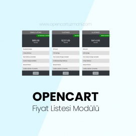 Opencart Fiyat Listesi Modülü