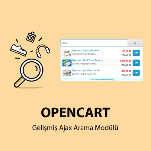 Opencart Ajax Arama Modülü