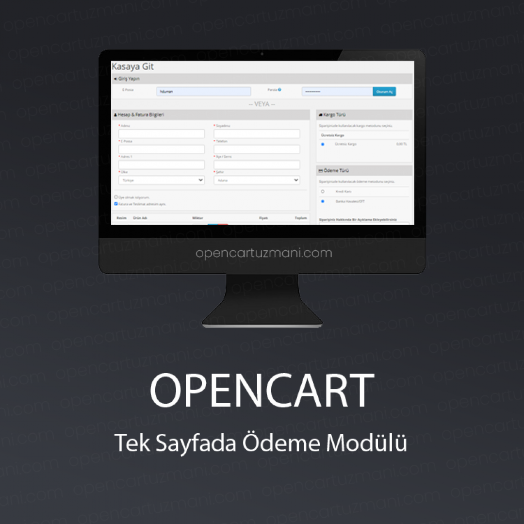 Opencart Tek Sayfada Ödeme Modülü